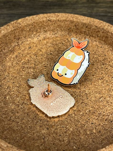 Kawaii Cute Ebi Nigiri Sushi Enamel Pin Etsy