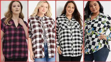 Soo Elegant And Trendy Plus Size Checkerd Shirts Designs Ideas 2022