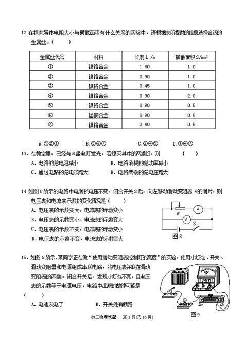 北京市延庆县2015 2016学年度第一学期期末初三物理试题（word版）含答案及答题卡docx需word2007以上版本打开 试卷中心