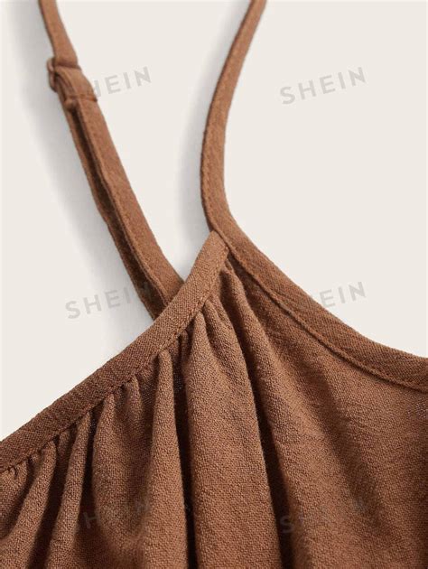 Shein Ezwear Vestido Cami Amarra O Frontal Shein Brasil