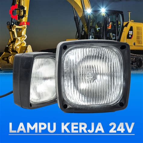 2PCS LAMPU KERJA SOROT FORKLIFT DAN ALAT BERAT HALLOGEN 24 VOLT WORK