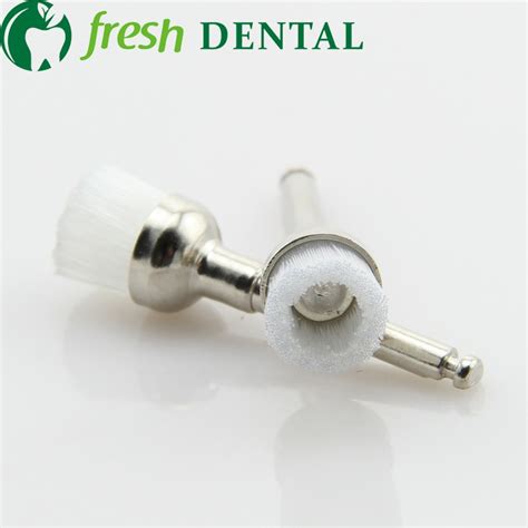 100PCS Dental Polishing Brush Latch Style Flat Bowl White Nylon Prophy