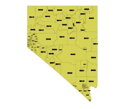 Preview of Nevada State zip codes | Printable vector maps