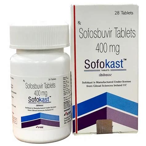 Sofokast Tablets Sofosbuvir 400mg At Rs 4000 Bottle In Mumbai ID