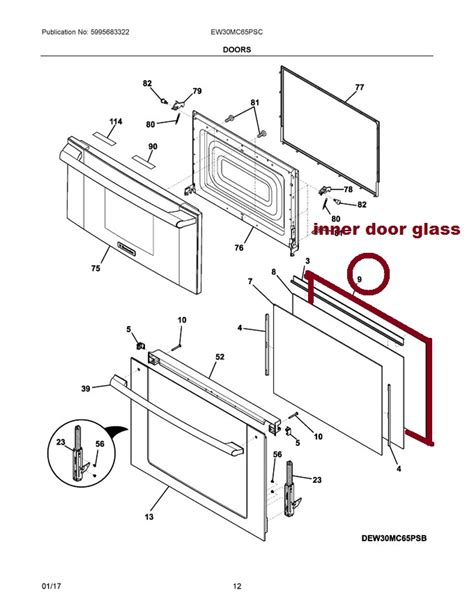 5304505655 Inner Oven Door Glass Kit Appliance Parts Distributors