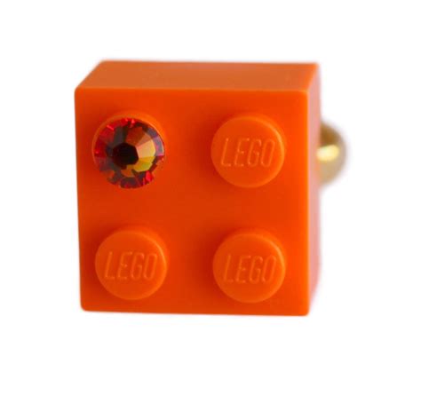 Orange Lego® Brick 2x2 With An Orange Swarovski® Crystal On A Etsy Israel