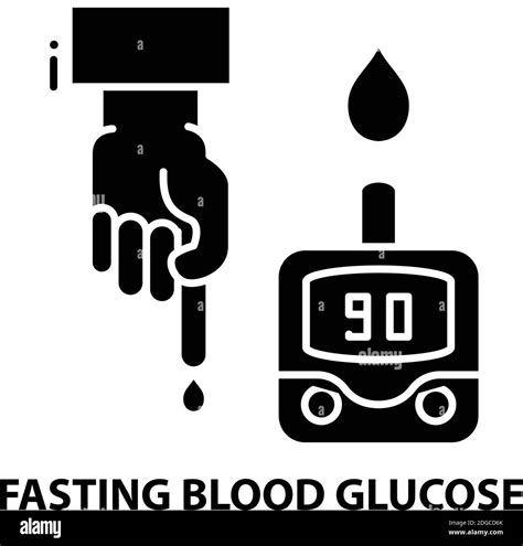 Blood Glucose Icon Black Vector Sign With Editable Strokes Concept