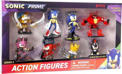 Amazon Sonic Prime Figuras de acción V2 8 unidades Personajes