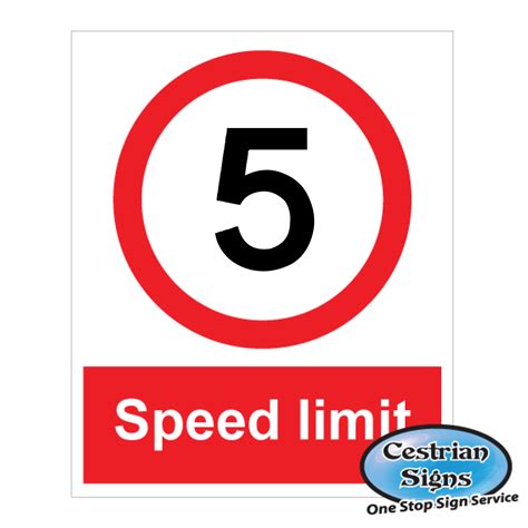 5 mph Speed limit signs 450 mm x 450 mm | Cestrian Signs