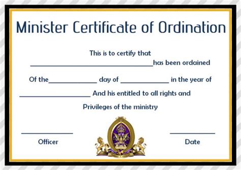 Ordination Certificate Template 14 Unique And Free Downloadable Certificates Template Sumo