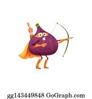 11 Fig Fruit Superhero Cartoon Character Clip Art | Royalty Free - GoGraph