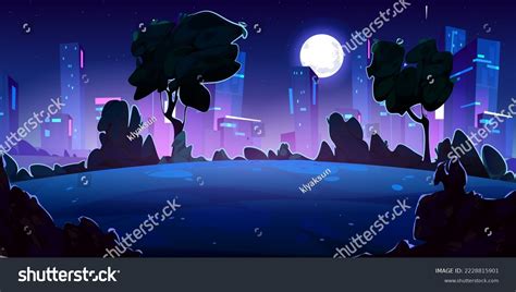 Night Starry Sky With Moon Landscape Over 7852 Royalty Free Licensable Stock Vectors And Vector