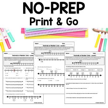 Decimals On Number Lines Worksheets Differentiated By Sheila Cantonwine