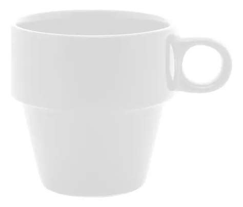 Taza De Caf Apilable De Cer Mica Blanca Lior Ml Mercadolibre