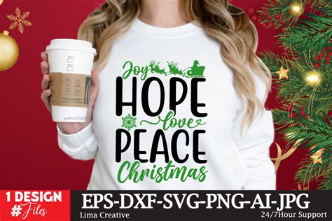 Joy Hope Love Peace Christmas SVG Cut Fi Graphic by Lima Creative ...