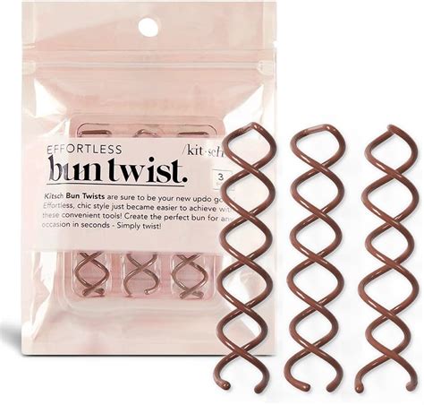 Kitsch 3 Pcs Spiral Bobby Pins For Girls And Women Rounded Tips Chip