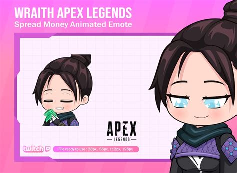 Wraith Apex Legends Spread Money Emote For Twitch Apex Animated Emotes