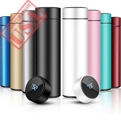 8 Pcs Smart Water Bottles With Digital Temperature Display Tea Infuser