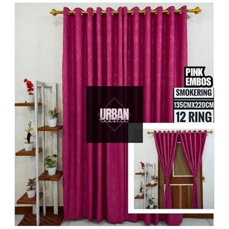 Jual TIRAI PINTU DAN GORDEN JENDELA POLOS EMBOS PINK FANTA SMOKERING 12