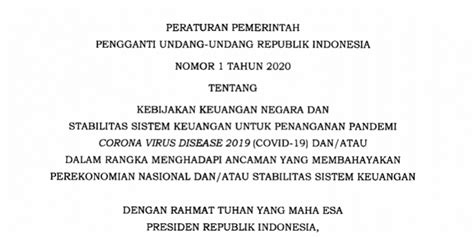 Ketentuan Muatan Peraturan Pemerintah Pengganti Undang Undang Diatur