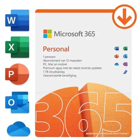 Microsoft 365 Personal For 1 User 1 Tb Storage Subscription Annual