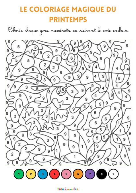 Coloriage Magique Du Printemps Le Lapin Crayon Coloriage Mystere