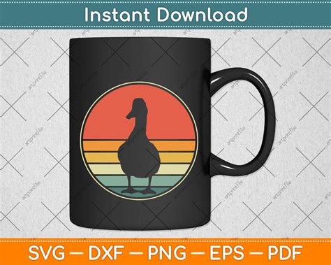 Duck Retro Vintage Svg Cutting File Artprintfile