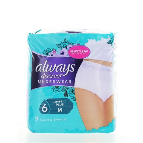 Always Discreet Chiloti Pentru Incontinenta Urinara 9 Buc M 6 Plus