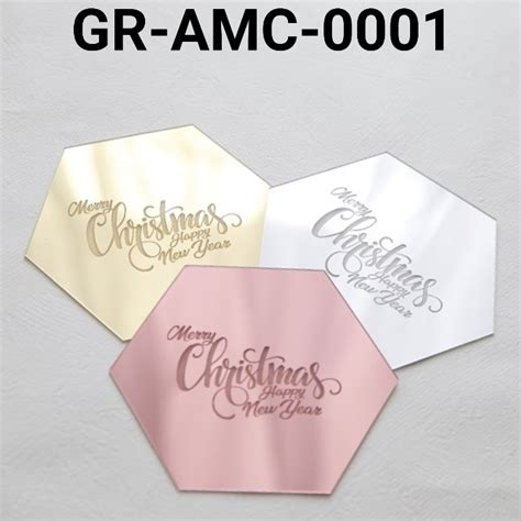 Jual Gr Amc 0001 Topper Kue Akrilik Acrylic Mirror Natal Merry