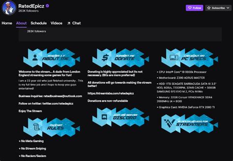 Twitch Panels Examples