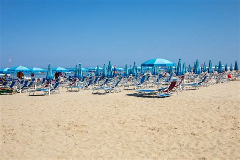 Beach of Roseto Degli Abruzzi, Abruzzo, Italy. Roseto Degli Abruzzi is ...