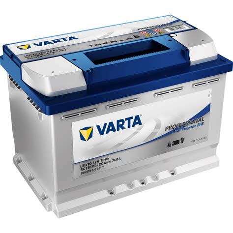 Battery Varta Dual Purpose Efb EFB LED70 70Ah 760A EN 12V Box L3