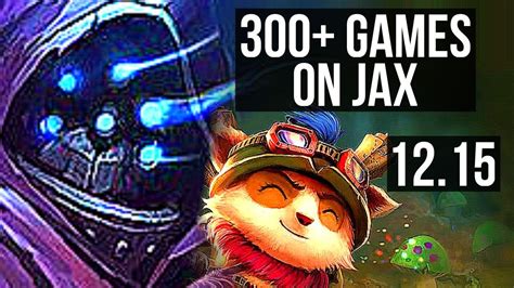 Jax Vs Teemo Top Legendary 1 1m Mastery 13 3 7 300 Games Euw