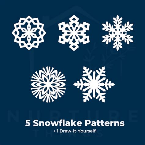 Paper Snowflake Templates Printable Snowflake Cutout Easy Etsy