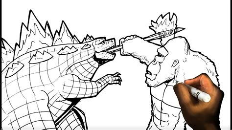 How To Draw GODZILLA Vs KING KONG AXE Shove YouTube