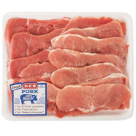 H E B Pork Sirloin Chops Boneless Thin Value Pack Shop Meat At H E B