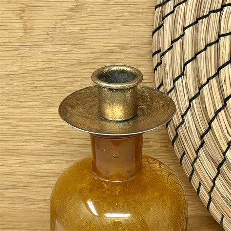 Kerzenhalter für Flaschen - rustikal-gold | kein Planet B