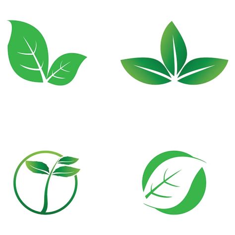 Logotipo Simple De Hoja Natural Y Plantilla Vectorial Vector Premium