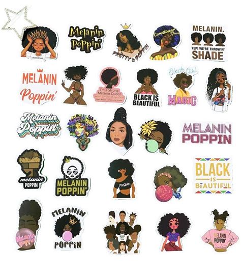 Black Girl Magic Melanin Poppin Svg  Stickers Etsy