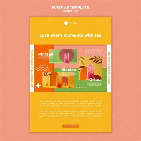 Premium Psd Flat Design Bubble Tea Template