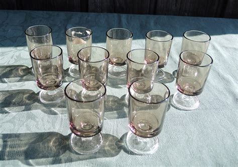 Anciens Verres Digestif Luminarc Fum H Cm Vintage French Finds