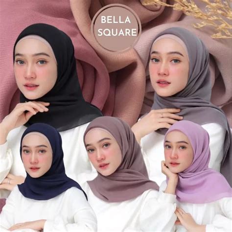 Jual Jilbab Bella Square Termurah Bisa Cod Jilbab Segiempat Hijab