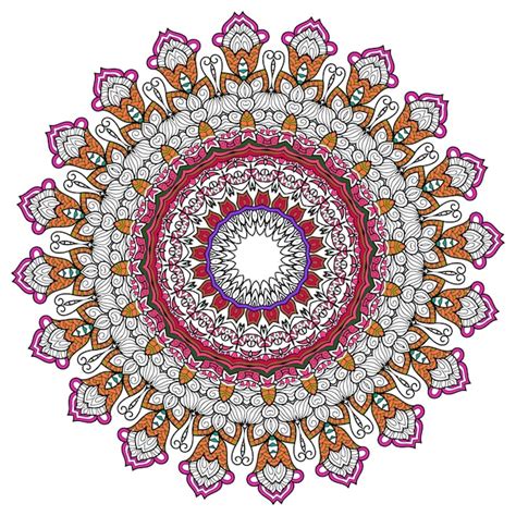 Mandalas Ornamento Redondo Decorativo Colorido Isolado No Fundo Branco