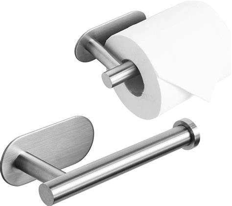 Toiletrolhouder Zonder Boren Zilver RVS WC Rolhouder Zelfklevend