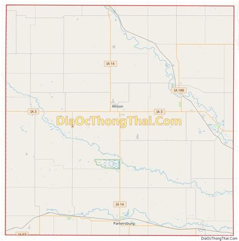 Map of Butler County, Iowa - Thong Thai Real