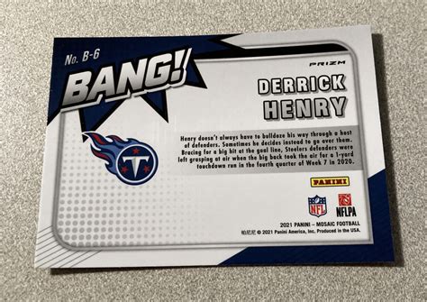 Panini Mosaic Bang Silver Mosaic Prizm B Derrick Henry Titans