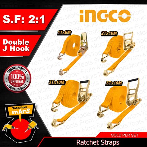 Ingco Ratchet Straps M M Tie Down Straps Belt Motorcycle Straps