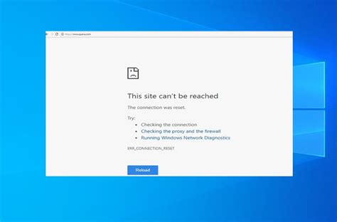 This Site Cant Be Reached Net Err Connection Reset Chrome Windows 10