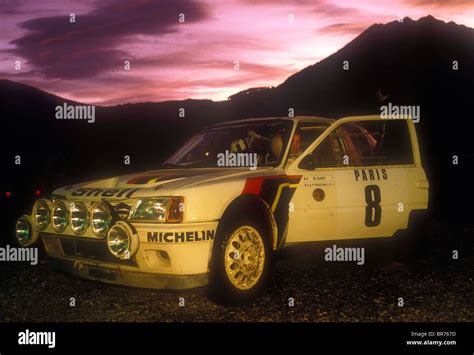 Bruno Saby In His Peugeot 205 T 16 Rally Car On 1985 Monte Carlo Rally