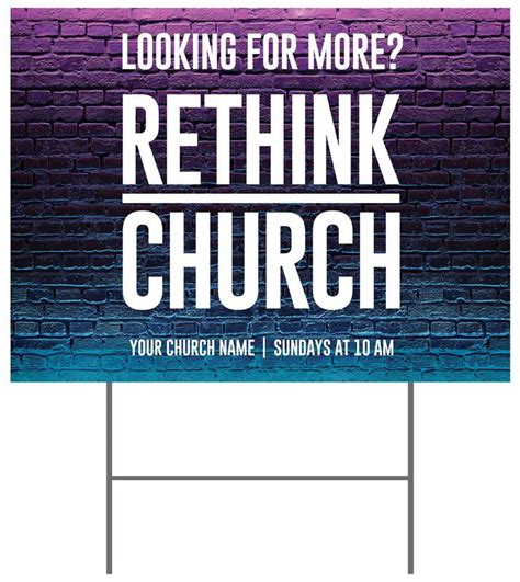 Rethink Church Bricks Yard Sign - Church Banners - Outreach Marketing ...